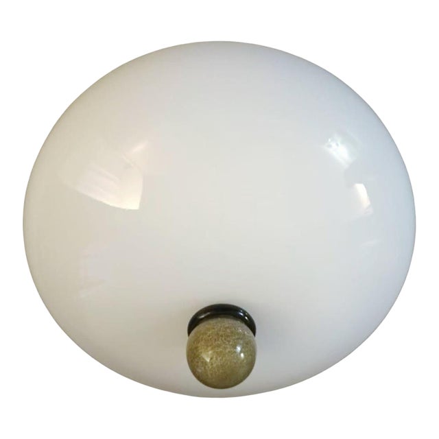 1960s Milky White Murano Flush Mount For Sale