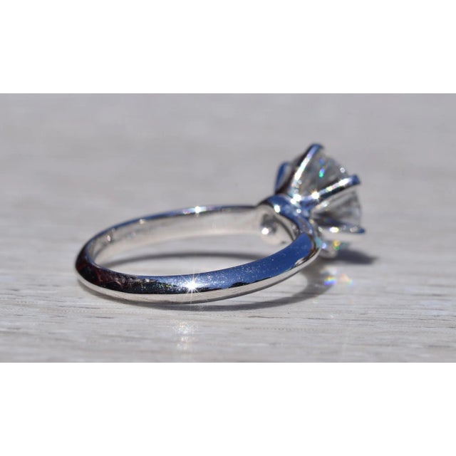 The Tikal: 14K White Gold Solitaire 3CTW Moissanite Engagement Ring For Sale In Philadelphia - Image 6 of 10