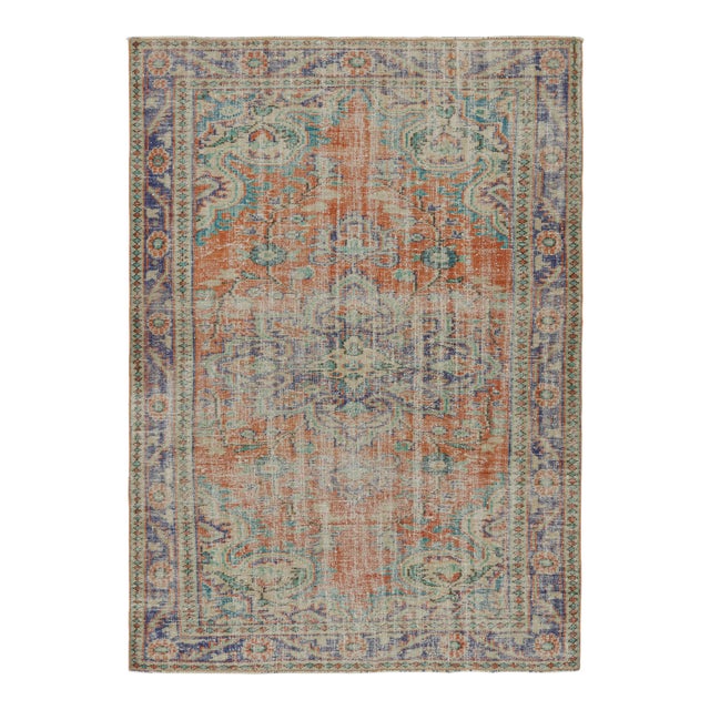 Vintage Zeki Müren Rug, With Geometric Patterns and Medallion, From Rug & Kilim For Sale