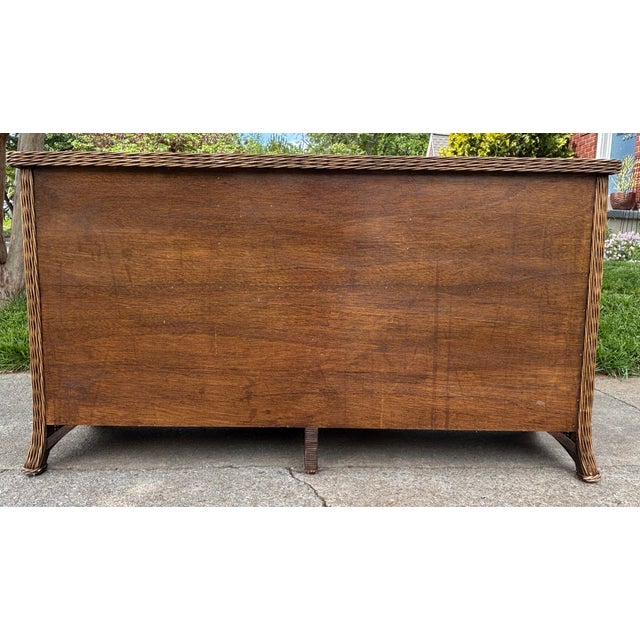 Vintage Skirted Wicker Bow-Front Dresser For Sale - Image 14 of 15