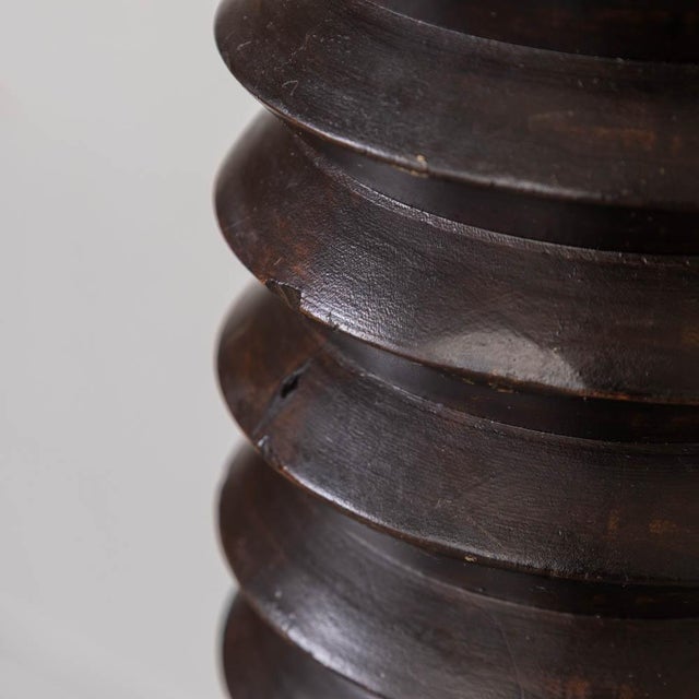 1940s Heavy French Carved Wood Floor Lamp in the Style of Charles Dudouyt For Sale - Image 10 of 13
