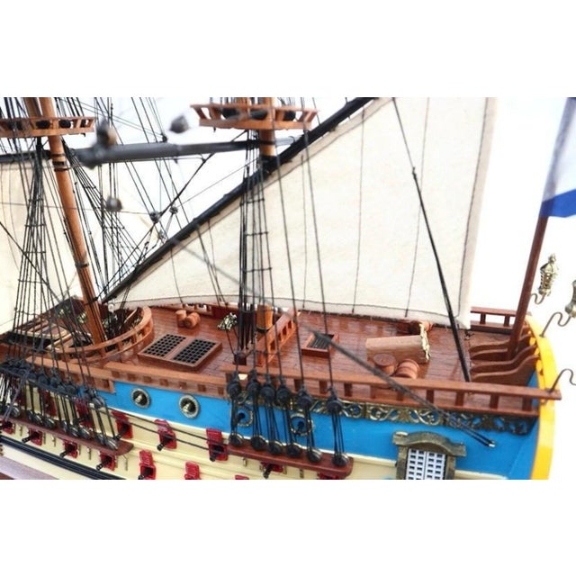 Handcrafted 'Poltava' 18th Century Man-of-War Ship Model – Museum-Quality Nautical Art For Sale - Image 6 of 7