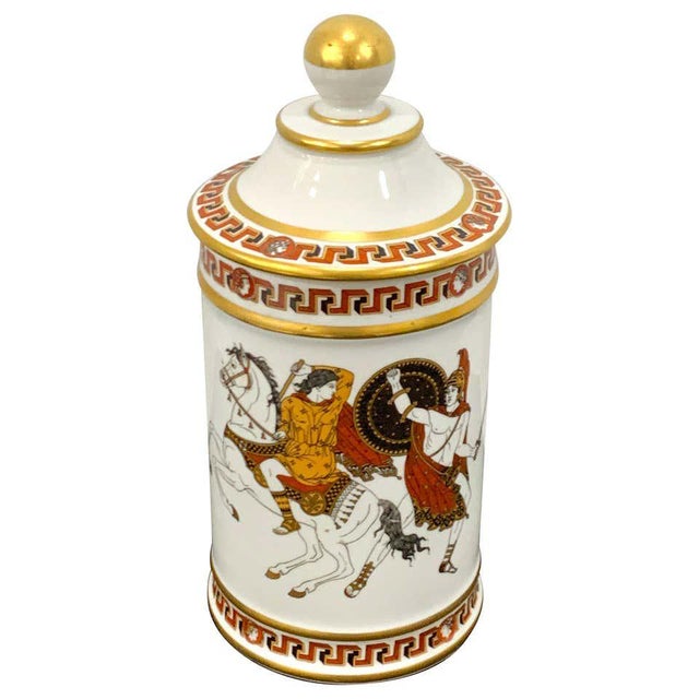 Early 20th Century French Greek Revival Porcelain Apothecary Jar For Sale - Image 10 of 10