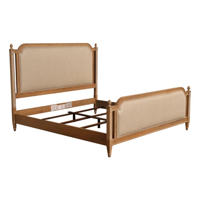 Ethan Allen King 'Allesandra' Upholstered Bed Frame For Sale