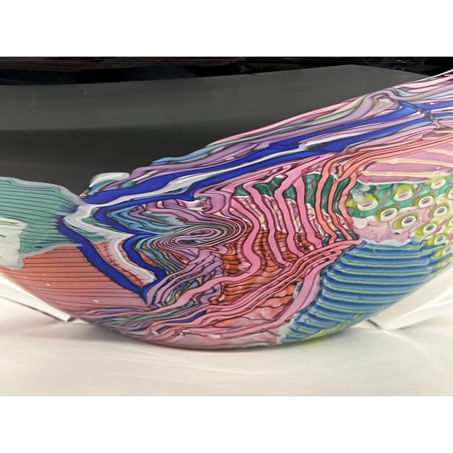 Vintage 1992 Oceanic Wave Series Hand-Blown Glass Vase by Peter Ridabock - Signed For Sale In Detroit - Image 6 of 18