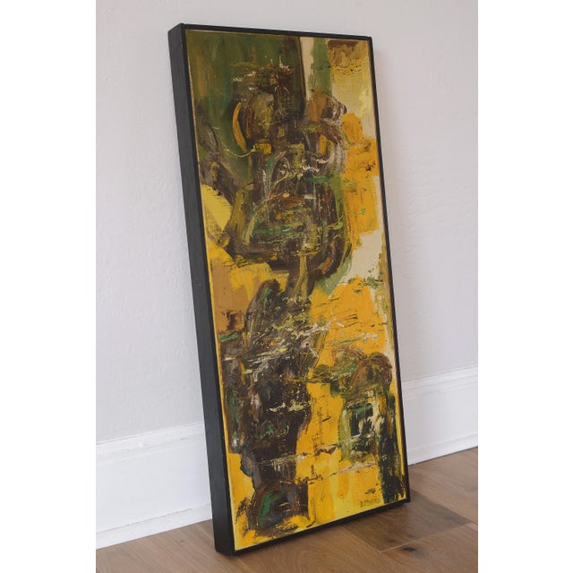Mid-Century Modern Vintage Mid Century D Myers Vertical Abstract Painting For Sale - Image 3 of 9