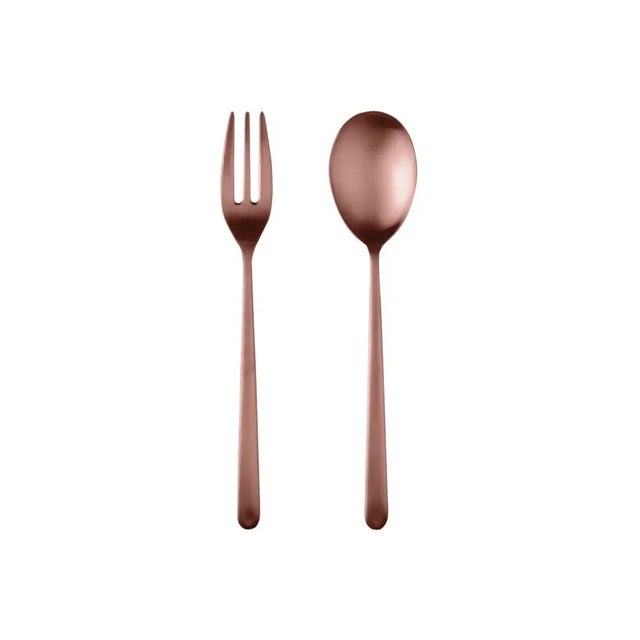 Contemporary Mepra Linea 2-Piece Hostess Serving Set, Ice Bronze For Sale - Image 3 of 3