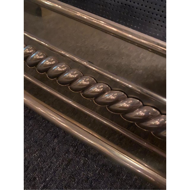 Solid Brass Antique Footed Clawfeet Fireplace Fender 57” Wide For Sale In Pittsburgh - Image 6 of 7