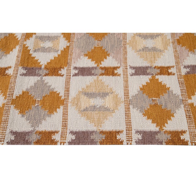 Ivory 21st Century Modern Swedish-Style Wool Runner Rug For Sale - Image 8 of 12