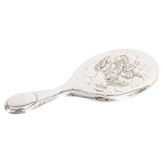 Antique Edwardian Sterling Silver and Embossed Hand Mirror by Charles Boyton, 1902 For Sale - Image 10 of 10