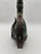Antique 18th Century Green Glass Bocksbeutel Bottle with Dark Metal Mount and Ring-Shaped Stopper For Sale - Image 4 of 5