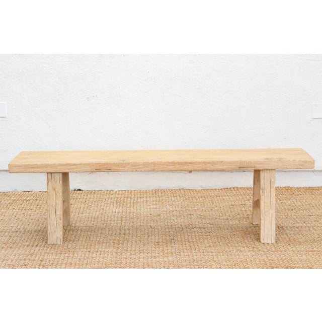 70" Long Ranch Style Wood Bench For Sale In Los Angeles - Image 6 of 9
