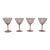 Early 20th Century Pink Stem Depression Glass Optic Swirl Glassware Wine Sherry Goblets 4751b - 4pc For Sale