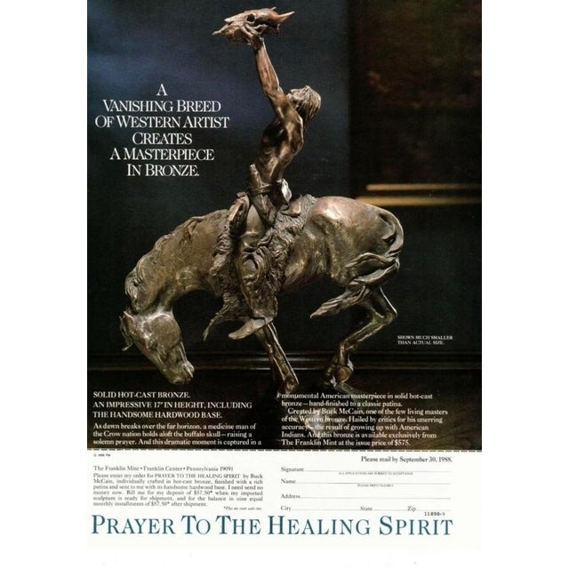 “Prayer to the Healing Spirit” Native American Bronze Signed (Buck
