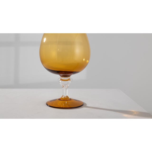 1960s Italian Yellow Glass Goblet For Sale - Image 9 of 18