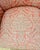 Elegant Ethan Allen accent chair featuring a classic high-back silhouette upholstered in a richly textured coral and cream...