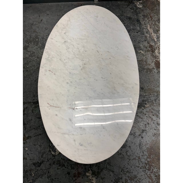2020s Crate & Barrel Nero White Oval Coffee Table For Sale - Image 5 of 12