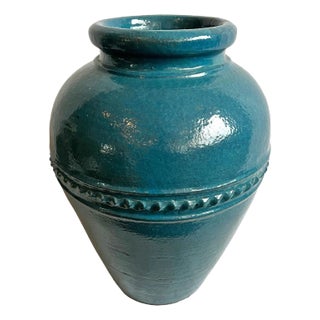 Vintage Turquoise Blue Java Vase For Sale