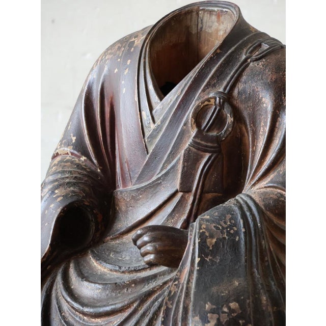 Japanese Kamakura or Muromachi Artist, Buddhist Monk's Robe, 1100s-1500s, Cedar For Sale - Image 11 of 18
