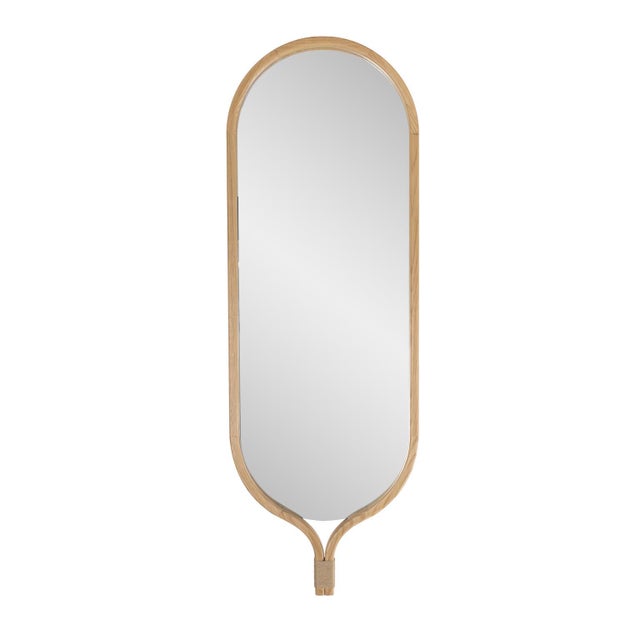 Framed in honey-colored wood, exuding warmth, and character, this mirror has a smooth surface frame that extends...