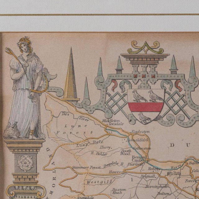 1860's Antique North Yorkshire Map For Sale - Image 6 of 12