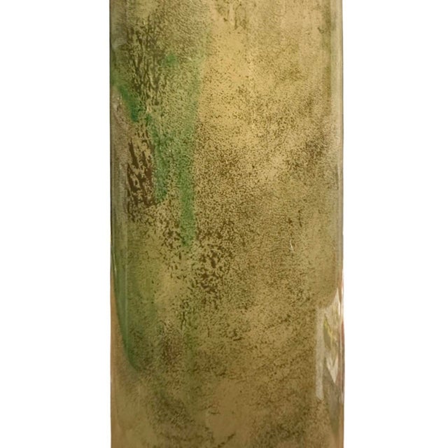Vintage Mid Century Neoclassical Style Cylindrical Glass Column Lamp in the Manner of Piero Fornasetti For Sale - Image 10 of 10
