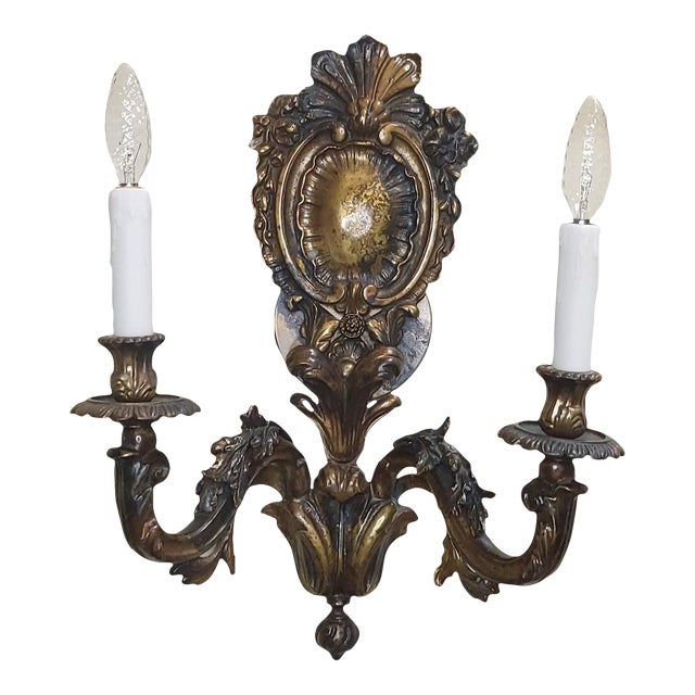 Antique French Cast Bronze Sconces For Sale