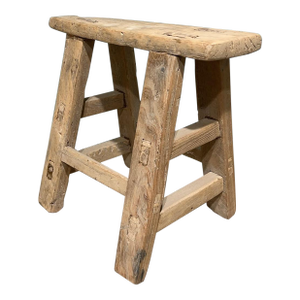 Vintage Rectangular Mini Step Stool – Weathered Wood