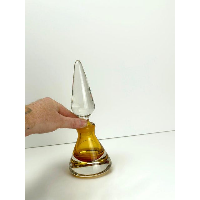 Glass Murano Glass Perfume Bottle with Tall Crystal Stopper, 1960s For Sale - Image 7 of 10
