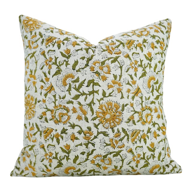 Fabdivine Colorful Block Print Cushion Cover 16x16 Inch Viscose Linen-Pushplata For Sale