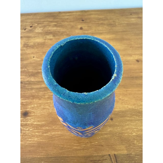 Turquoise 1970's Polly Whitcomb Stoneware Vase For Sale - Image 8 of 9