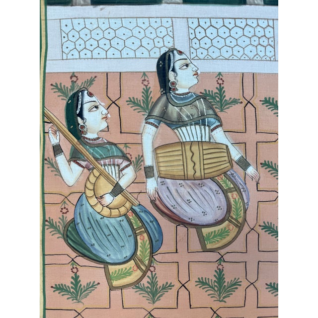 Large-Scale Indian Royal Court Painting on Fabric For Sale - Image 4 of 14