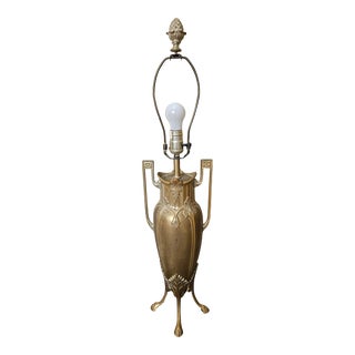 Vintage Neoclassical Revival Gilt Brass Table Lamp For Sale