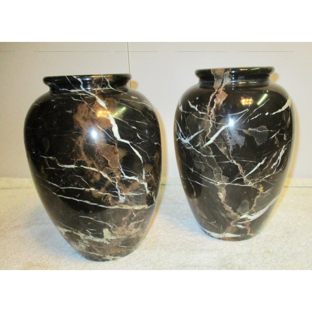 Large Black & Brown Marble Vases a Pair Chairish