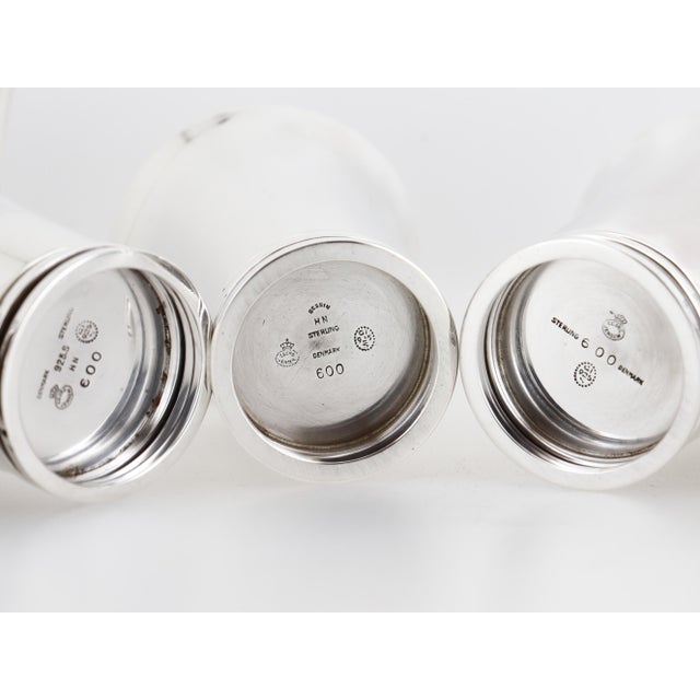 Antique Set of 6 Georg Jensen Sterling Silver 'Pyramid' Cocktail Cups No. 600 A For Sale - Image 12 of 12