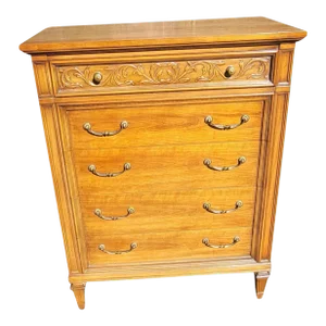 Mid 20th Century Thomasville Neoclassical French Style Fruitwood Chest of Drawers