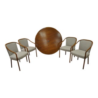 Ward Bennett Chairs and 50" Conference Table Top Set For Sale