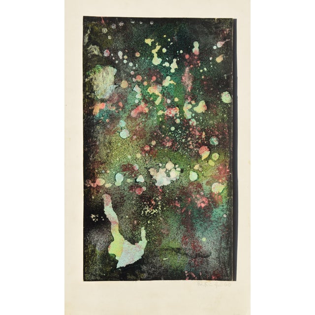 Hans Werner Kirchner, Abstraction (Red & Green), 1960, Watercolor For Sale - Image 4 of 12