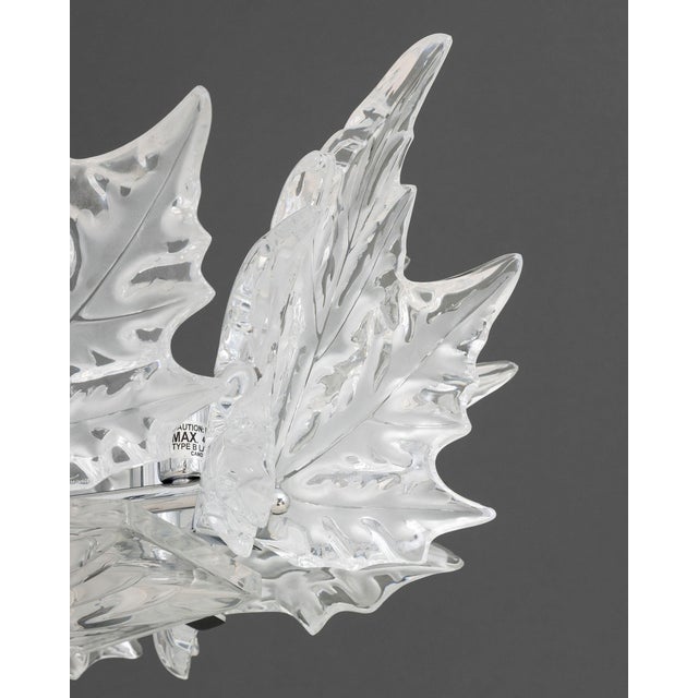 Metal Lalique Crystal "Champs-Elysees" Two-Tier Chandelier For Sale - Image 7 of 13