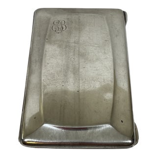 Early 19th Century 800 Silver Victorian Card Holder Interior Pockets Monogrammed 1827 For Sale