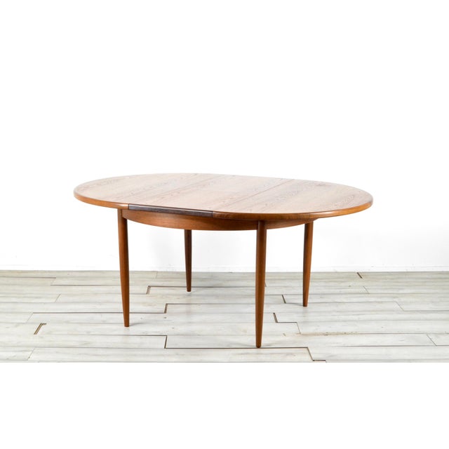Mid-Century Modern Extendable Round Teak Dining Table from G