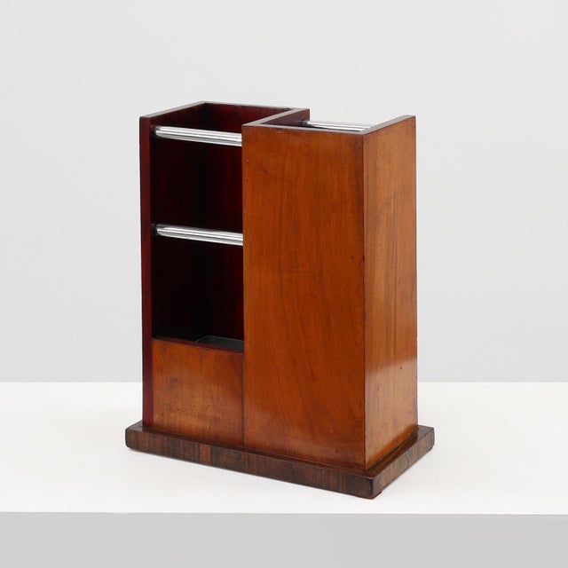 Art Deco Early Umbrella Stand in Wood and Metal, France, 1910s For Sale - Image 12 of 12