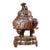 Chinese Bronze Tripod Censer With Mythical Beast Lid, Temple Size For Sale
