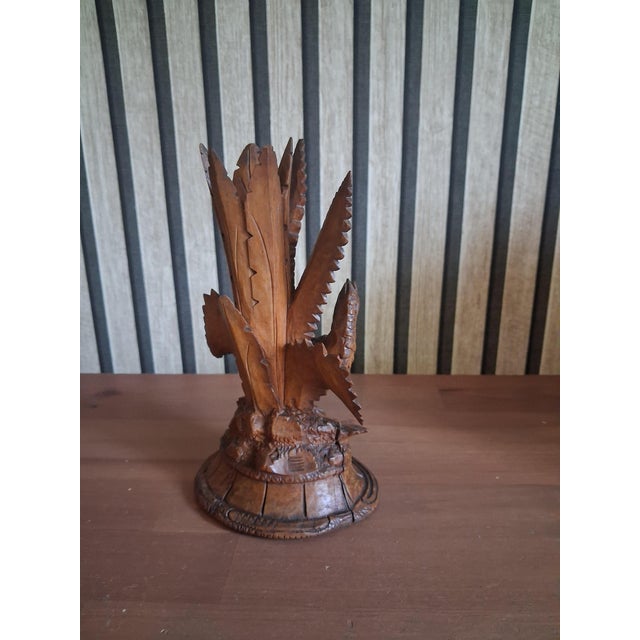 Antique Black Forest Hand-Carved Linden Wood Bird Vase Holders, 1890s, Set of 2 For Sale - Image 5 of 11