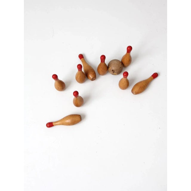 Wood Antique Table Top Bowling Set For Sale - Image 7 of 9