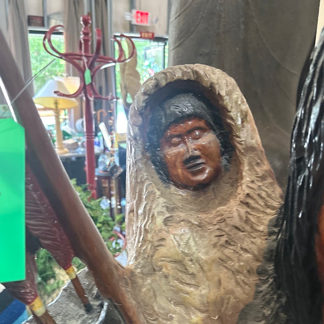 1970s 1970s Wooden Native American Vintage Cigar Sculpture For Sale - Image 5 of 7