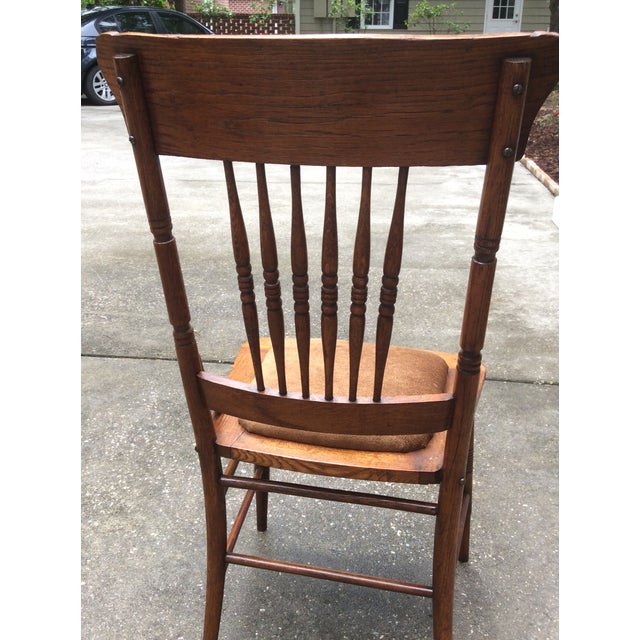 Antique Pressed Oak Spindle Back Chairs Set of 6 Chairish