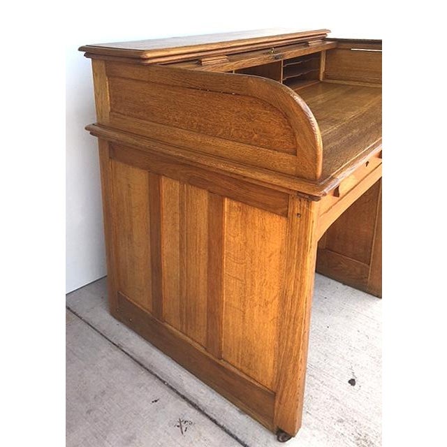Antique Oak Tambour RollTop Desk Chairish