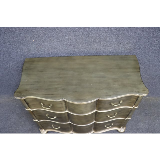 Ethan Allen Serpentine Three-Drawer Chest in Metallic Finish For Sale - Image 12 of 13