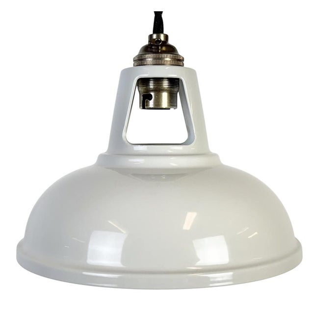 Vintage Industrial Beige Painted Ceiling Lamp For Sale - Image 17 of 17